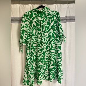 Green floral summer dress